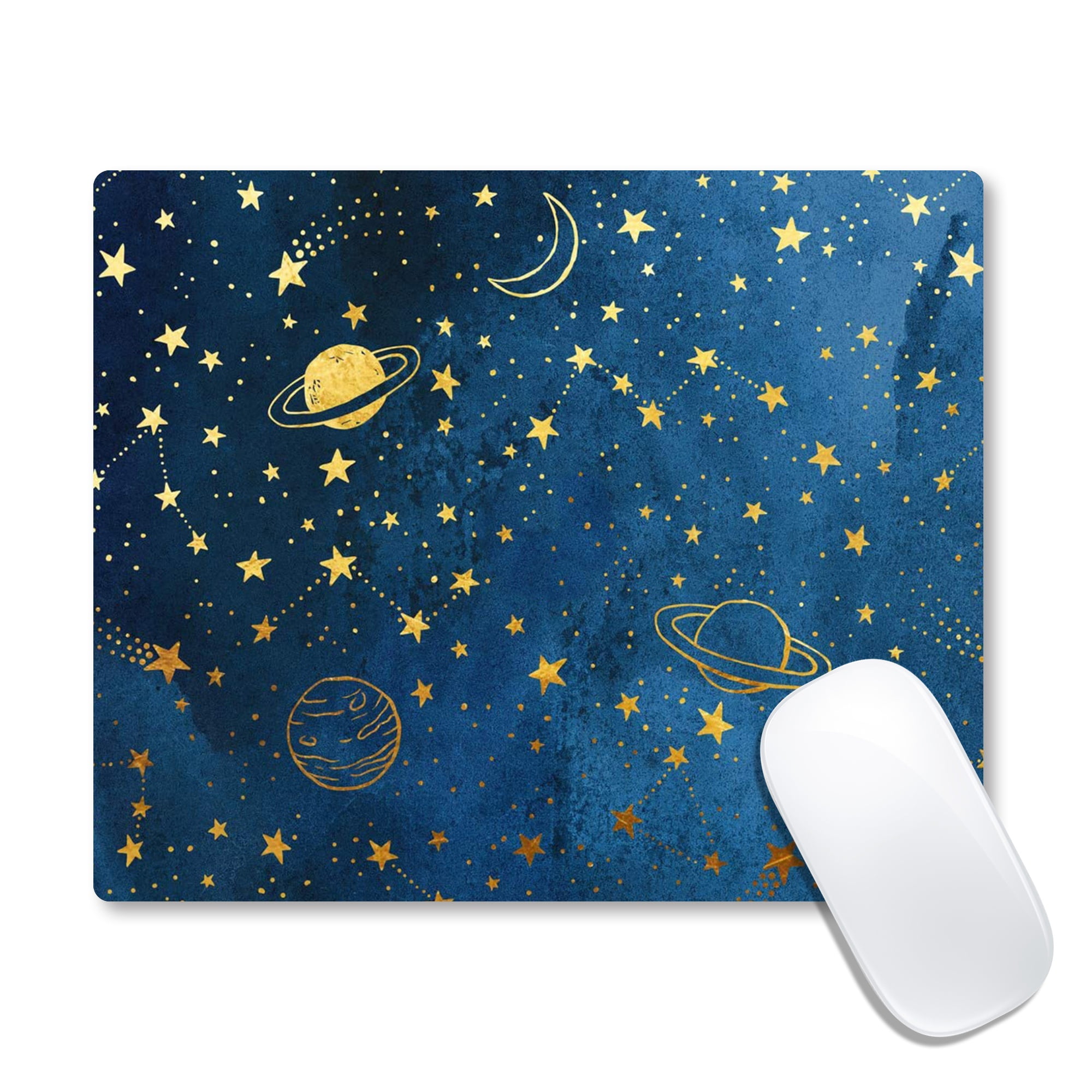 LOPCHAN Gaming Mouse Pad Rectangle Universe Pattern Mouse Mat Rubber Computer Desk Stationery