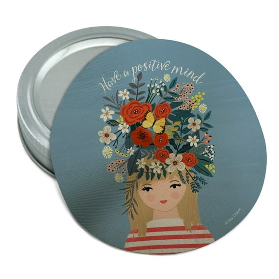 Have a Positive Mind Happy Thoughts Inspirational Round Rubber Non-Slip Jar Gripper Lid Opener