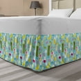 thumbnail image 1 of Summer Bed Skirt, Scene of Exotic Fruit Cocktails Icy Fresh Tastes Strawberry Flavored, Elastic Bedskirt Dust Ruffle Wrap Around for Bedding Decor, 4 Sizes, Pale Blue and Multicolor, by Ambesonne, 1 of 2