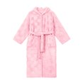 thumbnail image 4 of Women's Winter Fleece Sleep Robe Cozy Flannel Hooded Bathrobe with Pockets & Cinched Waist, 4 of 8
