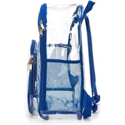 K-Cliffs Unisex Heavy Duty Clear Backpack See Through PVC Work Security Bag Transparent Workbag Royal Blue