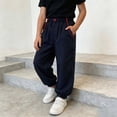 thumbnail image 4 of Bixock Toddler Boys Sweatpants High Waist Straight Leg Pants Kids Soild Color Loose Casual Joggers Pants Soft Comfortable Workout Outdoor Daily Wear Boys Clothings Size 9-10Years, 4 of 6