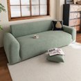 thumbnail image 3 of suxuMhao Solid Color Jacquard Sofa Cover Gray Green Washable Stretch Slipcover Oversized 120-141 Inches 5 Seater Couch Cover Protector Para Sofa All Season Universal Furniture Protector 1 Piece, 3 of 5
