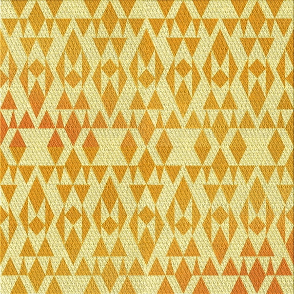 Ahgly Company Indoor Square Patterned Dark Orange Area Rugs, 8' Square