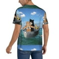 thumbnail image 6 of Easygdp Two Brave Cats Are Floating On The Sea Iceberg Men's Muscle T-Shirt Men's Baseball Short Sleeves, for Gym Workout Athletic with Button - 4X-Large, 6 of 9