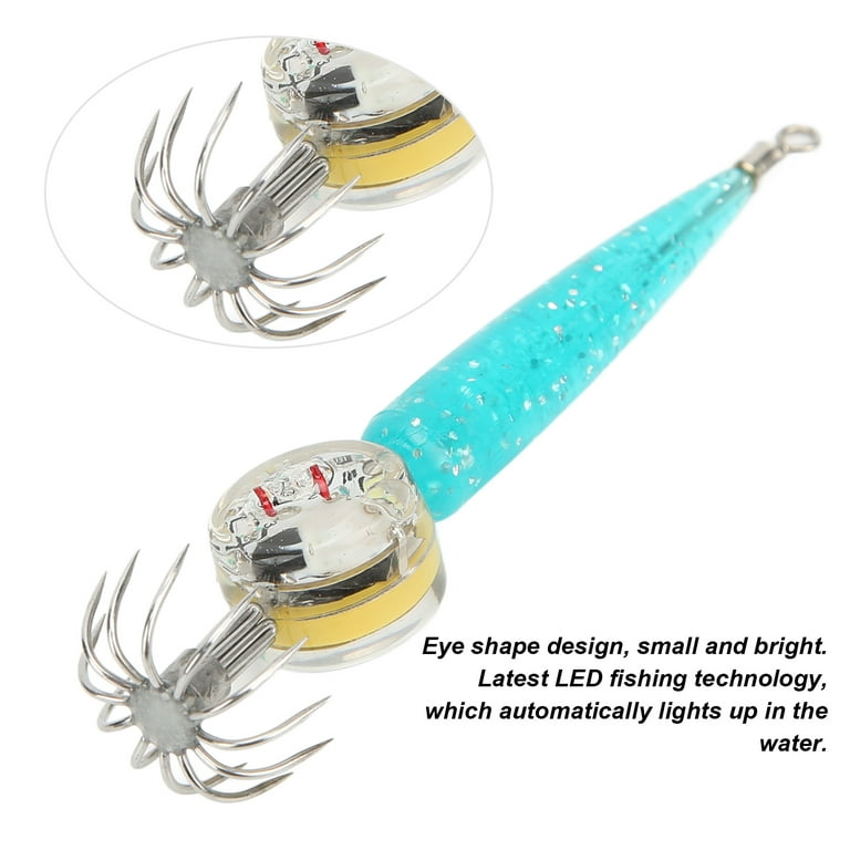Fish Lure Light Hook, Low Power Consumption LED Deep Sea Glowing Fishing  Hook Fish Bait Squid Hook for Fishing[Blue] 