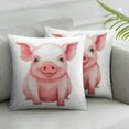 thumbnail image 2 of Nawypu  Pig Pillow Lovely Pink Pig Watercolor Home Living Room Decorative Throw Pillow Cases Cushion Cover Rectangle Waist Pillowcase 2pc 24x24in, 2 of 6
