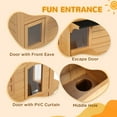 thumbnail image 4 of PawHut Outdoor Wooden 2-Story Cat House, Wooden Door, Openable Roof, Jumping Platforms, Natural, 4 of 9