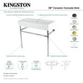 thumbnail image 6 of Kingston Brass VPB3917W8ST New Haven 39-3/8" Rectangular Ceramic, Stainless Steel Console, 6 of 7
