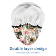 thumbnail image 4 of Shower Caps,Yorkie Dog and Pioneer Flower Waterproof Shower Cap for Women 4 Pieces,Double Reusable Hair Cover for Shower PEVA Elastic Stretch Hem, 4 of 7