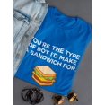 thumbnail image 3 of Love Sandwich Quote Women Royal Blue T-Shirt, Female Large, 3 of 4