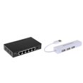 thumbnail image 1 of Desktop Ethernet Splitter 5 puertos Desktop Network Switch USB 2.0 Splitter Hub Accesorio Computadora Informática CUTICAT Conmutador Fast Ethernet, 1 of 7