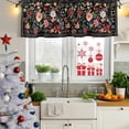thumbnail image 5 of Watercolor Flowers Curtain Valances for Windows, Kitchen Valance Window Treatments Panel 2 Pack, Farmhouse Floral Vintage Black Rod Pocket Short Curtains for Bathroom Bedroom 54 x 18 Inch, 5 of 8