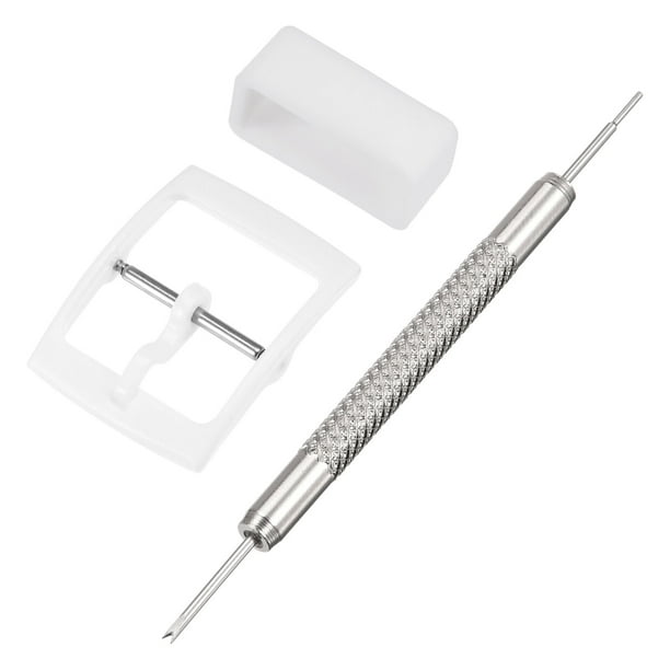 Uxcell Plastic Buckle, Silicone Strap Loops White for 16mm Watch Band