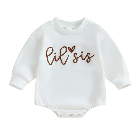 TBWNWG Newborn Onesies Girl,Toddler Baby Girl Clothes Long Sleeve Pullover Sweatshirt Romper Fall Winter Cute Sister Matching Outfits for 60