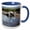 Blue/White, variant on 3drose, Large White Egret Flying on the Coast, 11oz Mug
