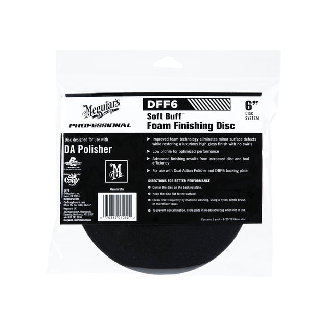 Meguiar's, Soft Buff DA Esponja para Acabado, DFF6 6", 1Pza.