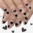thumbnail image 4 of Uñas postizas para San Valentín, uñas acrílicas cortas y brillantes, uñas de corazón, uñas postizas artificiales, 24 uñas postizas., 4 of 9