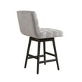 thumbnail image 2 of Armen Living Elias Gray Solid Wood Upholstered 26" Counter Height Swivel Barstool with Gray Fabric Seat, 2 of 6