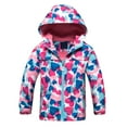 thumbnail image 2 of Cowsor Kids Waterproof Rain Jackets Lightweight Raincoats Fleece & Knitted Lining Hooded Windbreaker for Boys Girls, 2 of 6