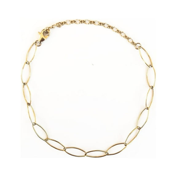 sanctuaire Thin Oval Chain Link Bracelet Gold
