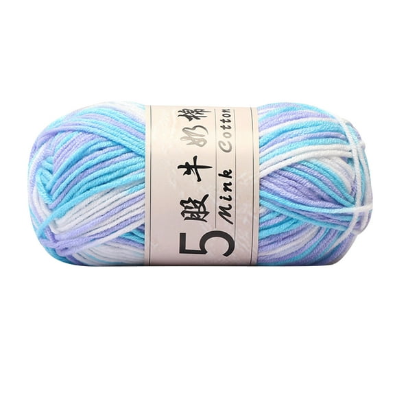 Byujiro 5-Ply Braided Cotton Yarn Gradient Hand-woven DIY Yarn Soft Skin-Friendly Craft Skein, 1.76oz Skein