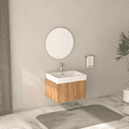 thumbnail image 2 of Modern Bathroom Vanity 24" Bathroom Vanity with Sink,Wall Mounted Floating Bathroom Cabinet with Integrated Basin Plywood Finish Modern Minimalist Design for Compact Bathrooms Acacia Color,Wooden Bat, 2 of 11