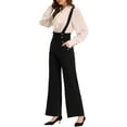 thumbnail image 5 of INSPIRE CHIC Women's Jumpsuits Adjustable Straps Wide Leg Suspenders Overall Jumpsuits XS Black, 5 of 7