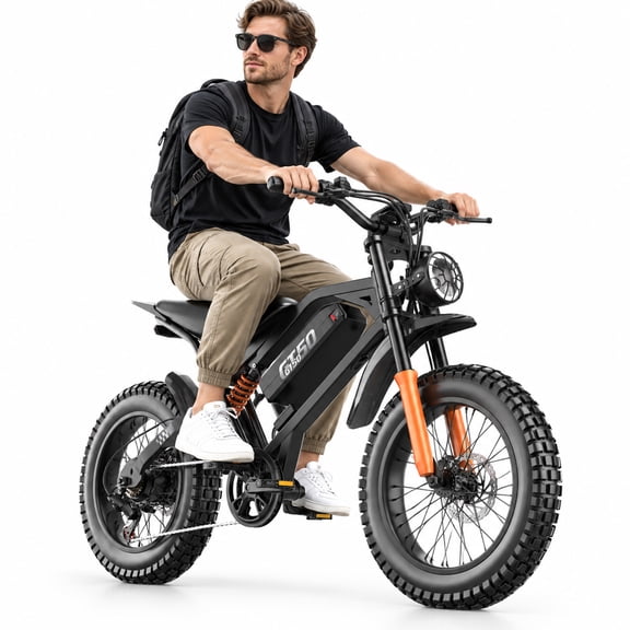 Soonaway GT50 Electric Bike for Adults, 20" × 4" Fat Tire E-Mountain Bike, 750W Rated, 20 mph, 48V25Ah, 65 mile, Class 2 UL2849