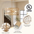thumbnail image 5 of Tribesigns 13" Pendant Lights, 2-Light Modern Chandelier with Adjustable Height, E26 Base Metal Drum Dining Room Light Fixture, Island Lights for Kitchen, Entryway, Living Room, Foyers, 5 of 9
