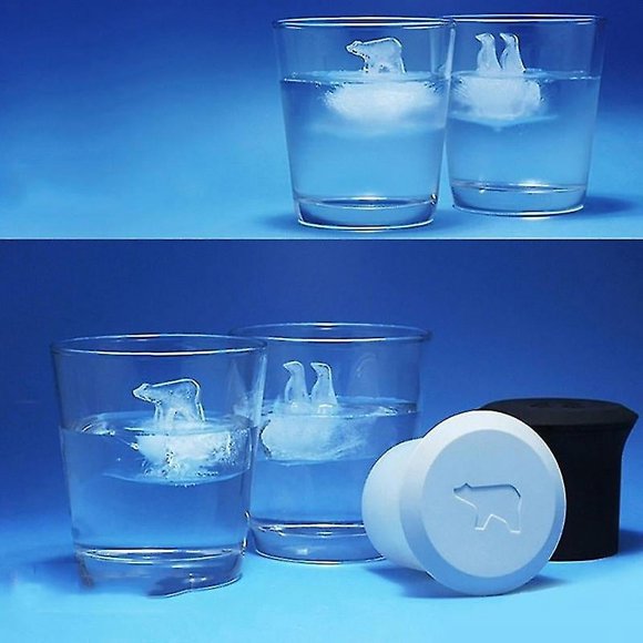 Silicone Ice Cube Mold Penguin Polar Bear Popsicle Molds Silicone Ice Cube Tray Ice Cube Maker Ice Trays Kichen Accessories A Bear and Penguin