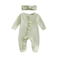 thumbnail image 1 of Baby Bodysuit For Boys And Girls Long Sleeve Footed Romper with Snap Closure In Solid Colors For Fall And Winter Infant Wear, 1 of 6