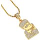 thumbnail image 3 of Colgante de acero inoxidable 316L chapado en oro de 18 quilates totalmente helado para hombre Oro JAMW Sencillez, 3 of 5