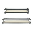thumbnail image 4 of Stonebriar Solid Wood and Metal Decorative Tray Set, Black, 2 Pieces, 16.3" x 10.4", 4 of 7