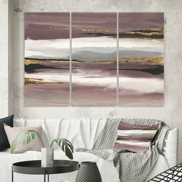 Designart - Purple Glam Storm I - Glam & Shabby Chic Canvas Artwork