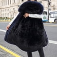 thumbnail image 5 of LoyisViDion Coat Women'S Winter Thickening and Velvet Keeping Warm Casual Coat with Hat Navy 10(XXL), 5 of 9