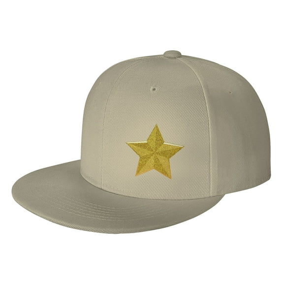 ZICANCN Golden Star Baseball Caps, Trucker Hats for Men And Women, Adjustable Breathable Flat Caps, Natural