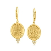 Ross-Simons Italian Tagliamonte Cameo-Style Drop Earrings With Diamond Accents in 18kt Gold Over Sterling, Women's, Adult
