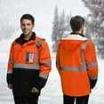 thumbnail image 4 of TCCFCCT Safety Jacket for Men & Women, Hi Vis Reflective Jackets with Pockets, Construction Coats for Cold Weather, High Vis Rain Gear, Waterproof, Long J-Orange, M, 4 of 7