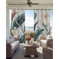 thumbnail image 6 of Tropical Leaves Floral Blackout Curtains for Bedroom Living Room Darkening Curtains 84 Inch Length 2 Panels Set Vintage Watercolor Flowers Window Curtain Window Treatment Grommet Drapes 52"x84", 6 of 9