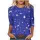 thumbnail image 2 of Tejiojio Women's Sequin Top Round Neck 3/4 Sleeves Sparkly Casual Party Blouse S-2XL, 2 of 5