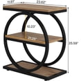 thumbnail image 6 of Tribesigns End Table, Wood Side Table with Black Metal Frames, Narrow End Table with 3 Storage Shelves for Living Room, 6 of 7