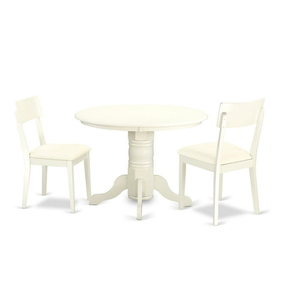 East West Furniture Dining Room Set Linen White, SHAD3-LWH-LC