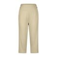 thumbnail image 4 of Women's Stretch Capri Pants with Button Detail – Comfortable Yoga & Workwear Style Cropped Trousers for Spring & Summer – High Waist Solid Color Pants with Pockets, 4 of 4