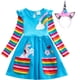 thumbnail image 1 of Navidad niñas unicornio mariposa bordado Arco Iris manga larga vestido primavera otoño disfraz con bolsillo cumpleaños fiesta Clothes4-5Y Gao Jinjia LED, 1 of 2