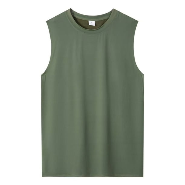 pstuiky Camiseta sin mangas para hombre, Camisola deportiva sin mangas transpirable de verano para hombre, camiseta deportiva con cuello redondo y sin mangas Chaleco de hombre s