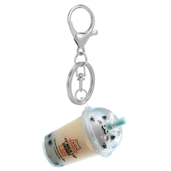 Bubble Pendant Acrylic Milk Teas Key Chain Handmade Keyring Stylish Backpack Accessory for Women and Girls