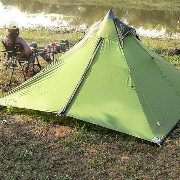 Carpa Para Camping Tienda de campaña de estilo piramidal resistente al agua para 2 personas, fácil de instalar, refugio para acampar en la playa