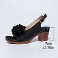thumbnail image 6 of Heeled Sandals for Women Open Toe Dressy Flower Slingback Heels Comfy Arch Support Summer Trendy Hollow out Pumps Black Size 7, 6 of 8