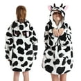 thumbnail image 2 of Oversized Blanket Hoodie for Kids Soft Flannel Wearable Blanket Hoodie with Pockets Warm Hooded Sweatshirt Cute Animal Hoodie Sweater Blanket One Size Fits All Wearable Blanket, 2 of 9